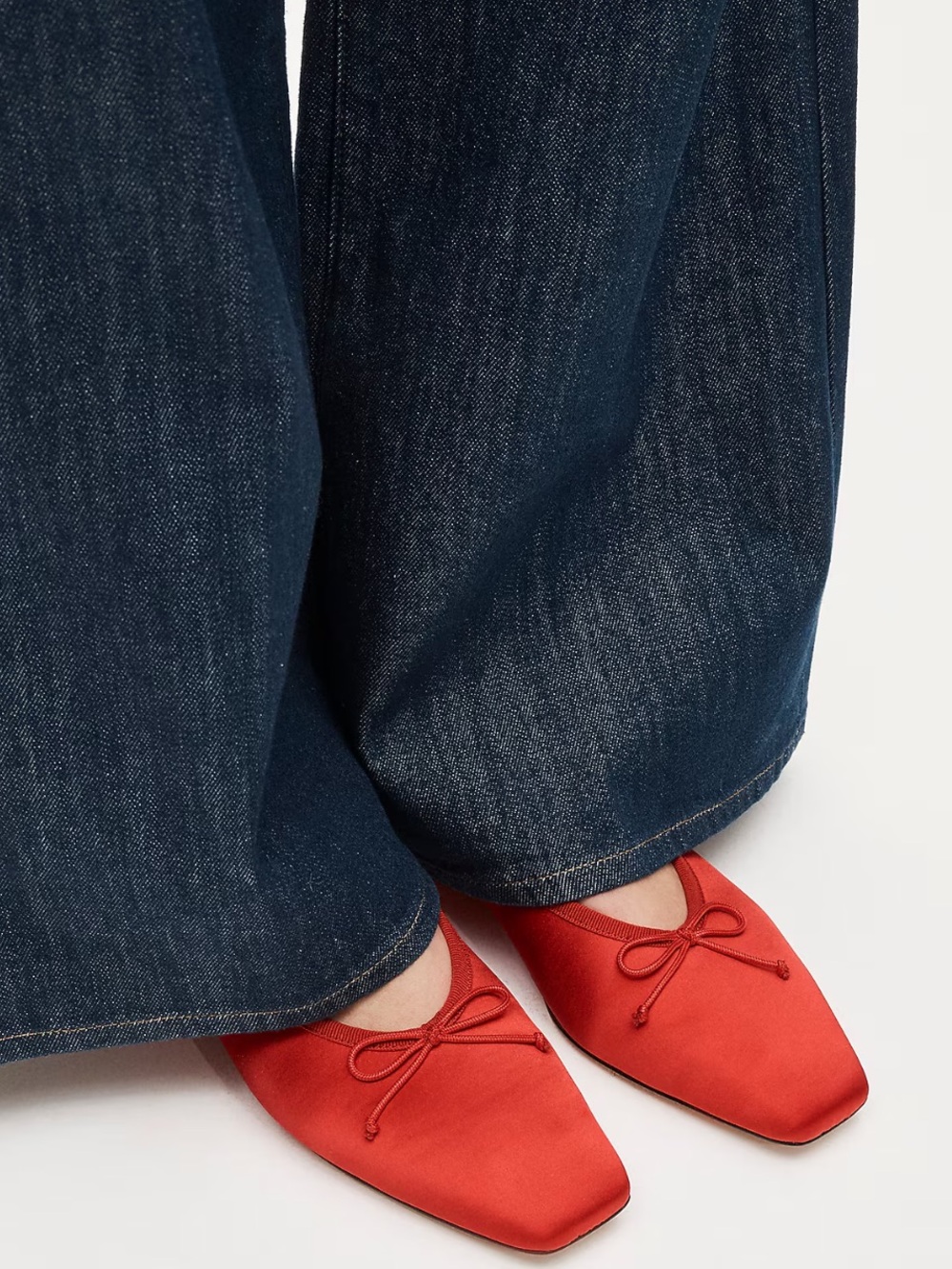 J. Crew Red Sophie Satin Ballet Flat - Size 8.5 - NEW